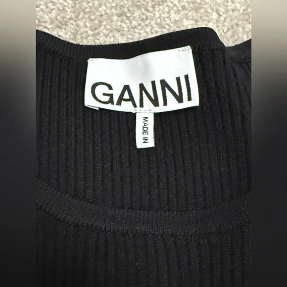 Ganni - Black Knit Dress with Balloon Sleeve - size Medium - LIKE NEW - Picture 11 of 16